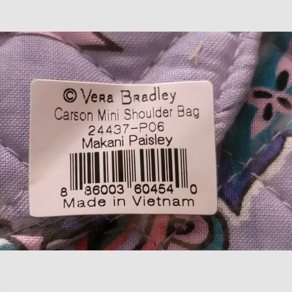 Vera Bradley NIB Carson Mini Shoulder Bag Makani Paisley OS